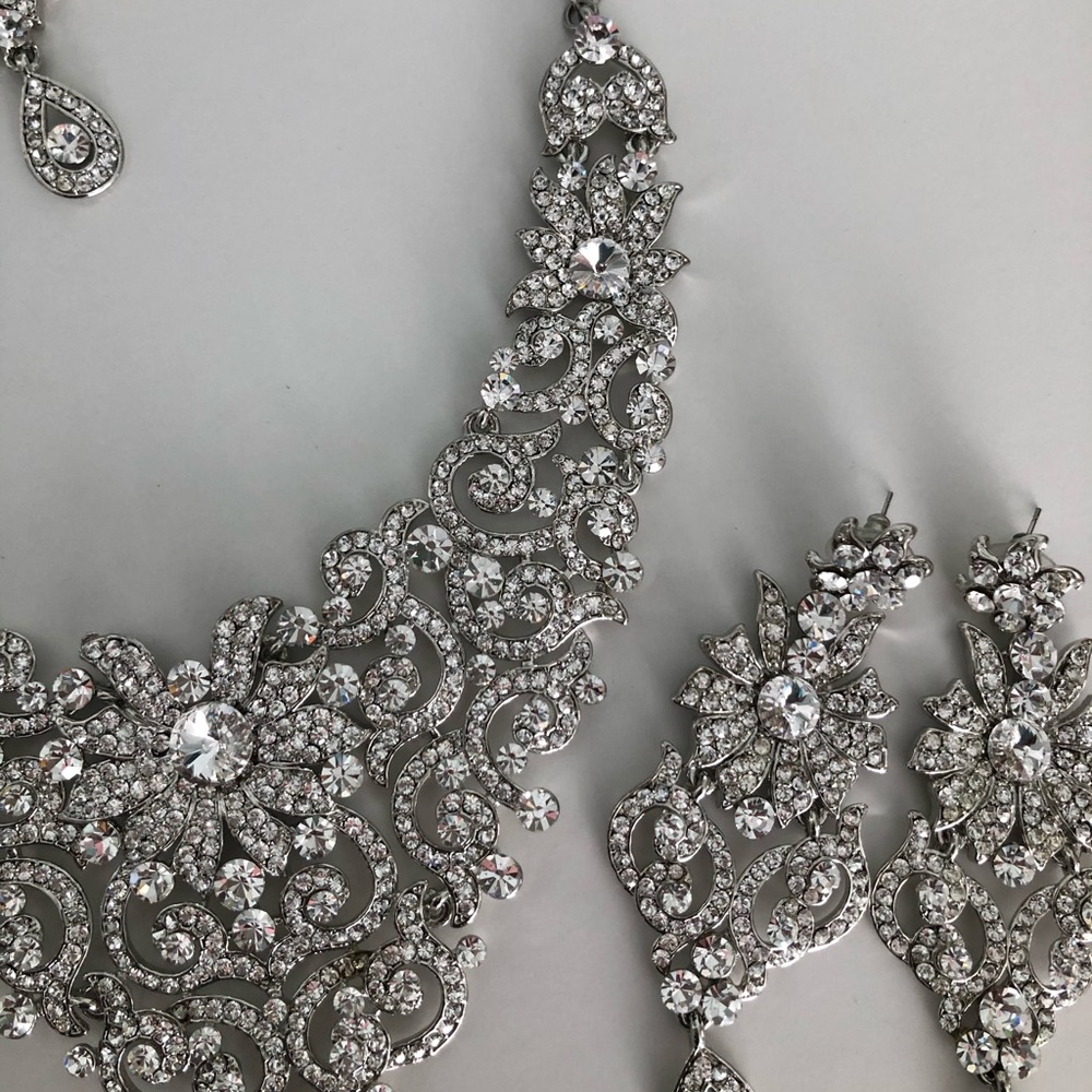 Indian silver necklace set - Picture 8 of 12